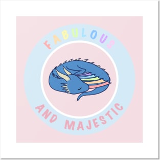 Fabulous rainbow dragon Posters and Art